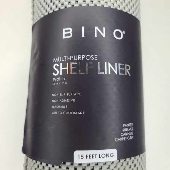 Bino Multi-Purpose Shelf Liner Waffle 12"H × 15' Gray - Picture 2 of 7
